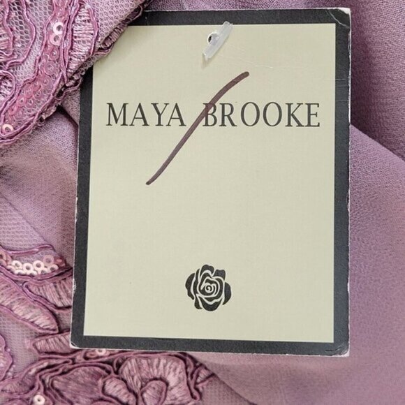 Maya Brooke Dress Jacket Size 8 Sequins Tea Rose Pink Lightweight Sheer Open - Picture 5 of 12